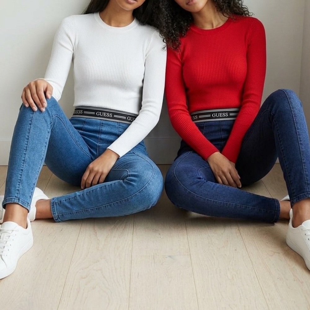 GUESS Set of 2: Logo Waistband Jean Leggings